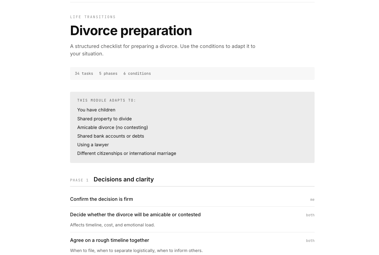 Preflair catalog showing Life transitions category
