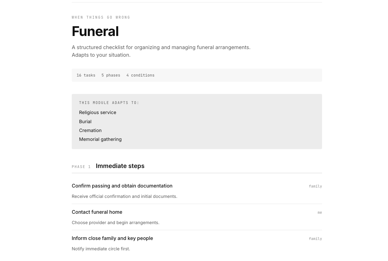 Preflair catalog showing When things go wrong category